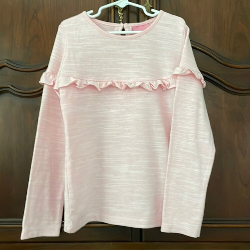 Girls BISBY Pink Ruffled Kids Top Size 10